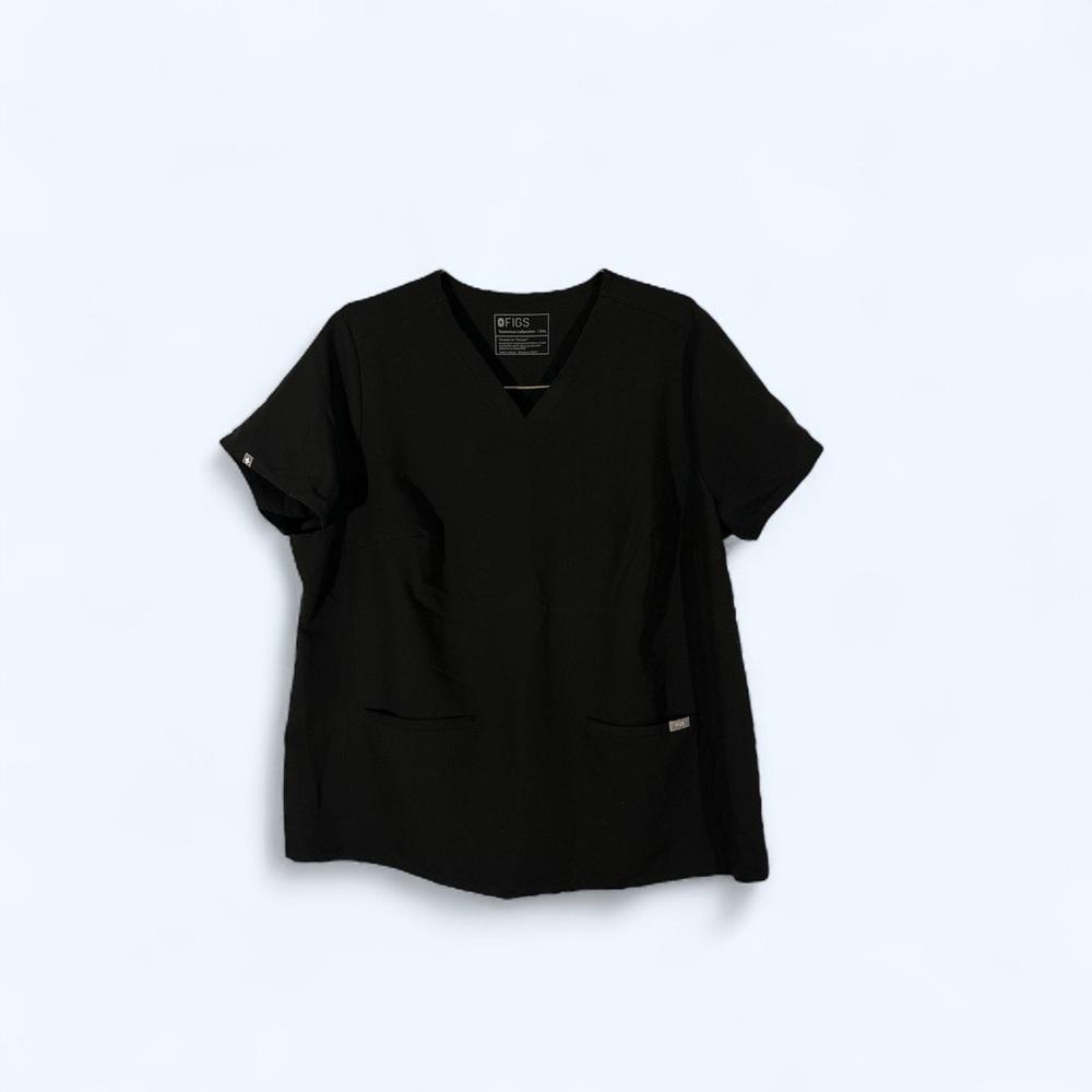 FIGS CASMA SCRUB TOP 3X BLACK